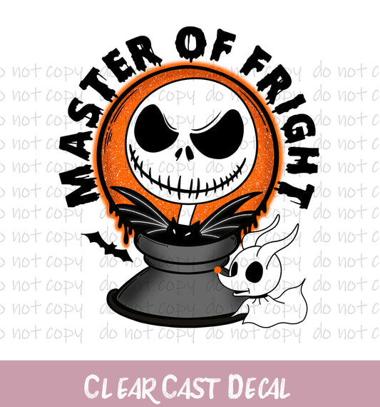 Master of Fright ~ White Ink Decal ~ WC104