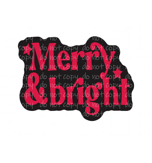 Merry and Bright 2" Badge Reel (NO HOLE) Acrylic