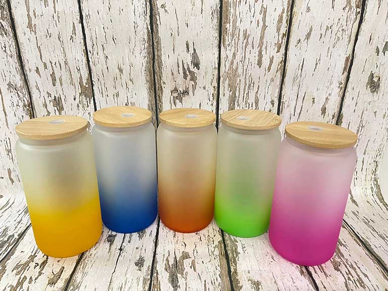 16 oz Ombre Frosted Glass Sublimation Tumbler