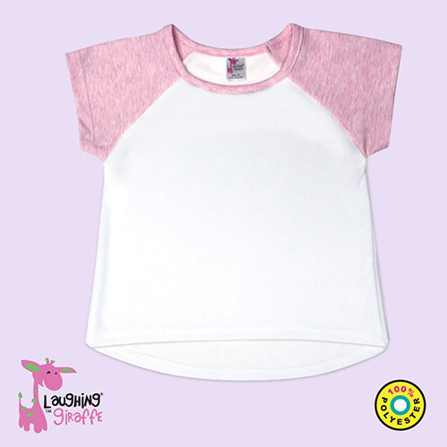 Short Sleeve Toddler Raglan Tee-Pink