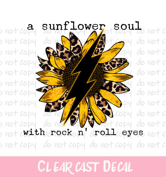 Sunflower Soul ~ White Ink Decal ~ WC048