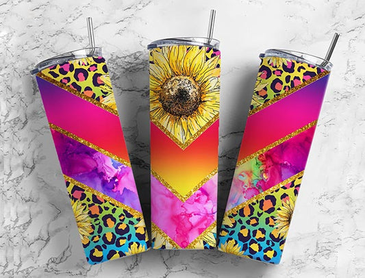 Sunflower V Leopard ~ Tumbler Wrap ~ TW40