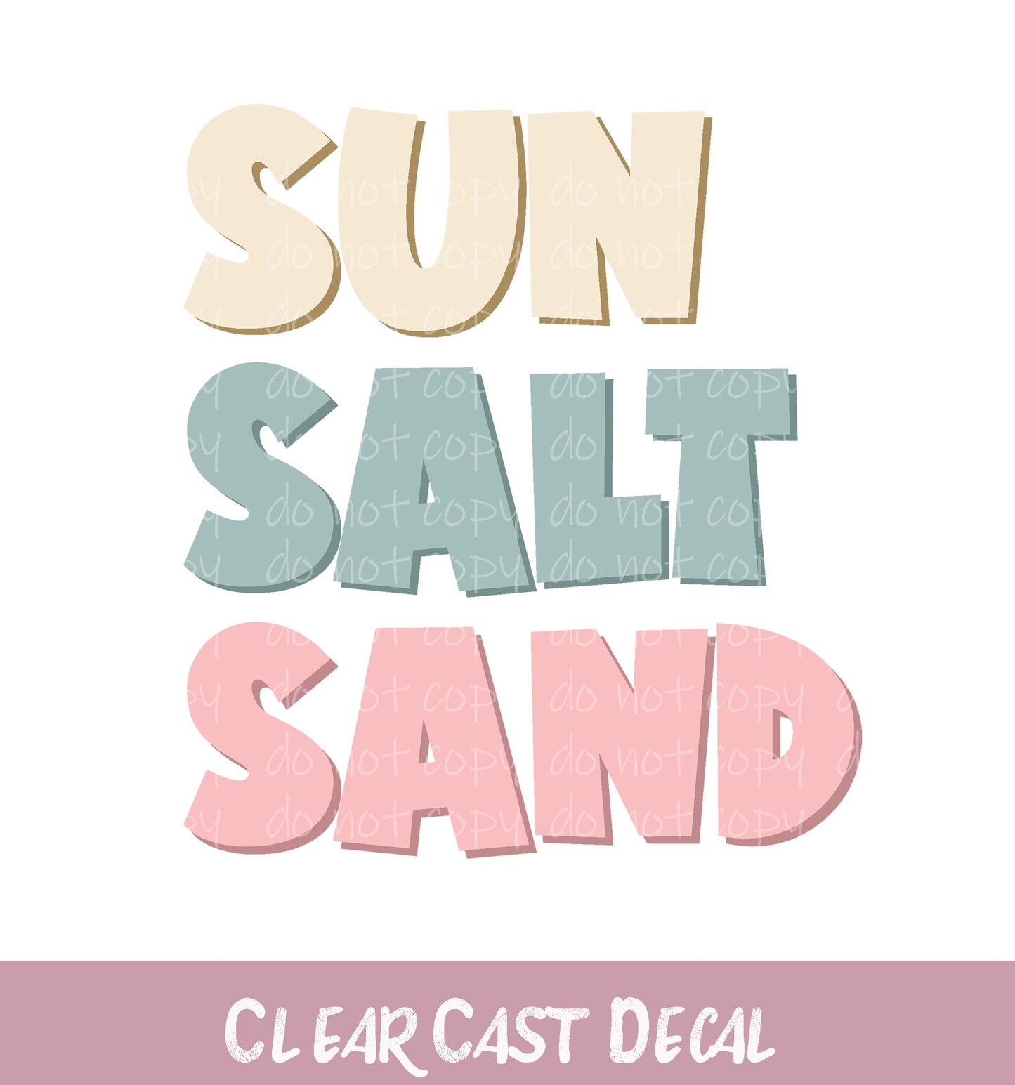 WC120 ~ White Ink Decal ~ Sun Salt Sand