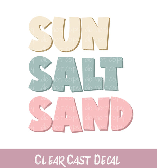WC120 ~ White Ink Decal ~ Sun Salt Sand