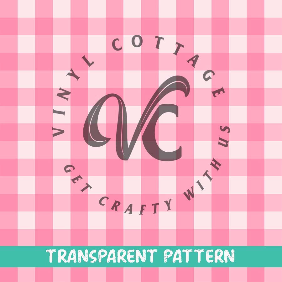 Pink Gingham ~  TRANSPARENT VINYL ~ TP09