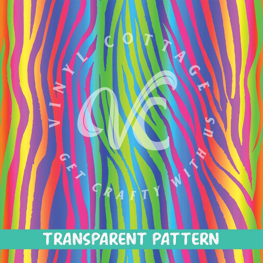 Rainbow Animal Stripes ~ TRANSPARENT VINYL ~ TP02