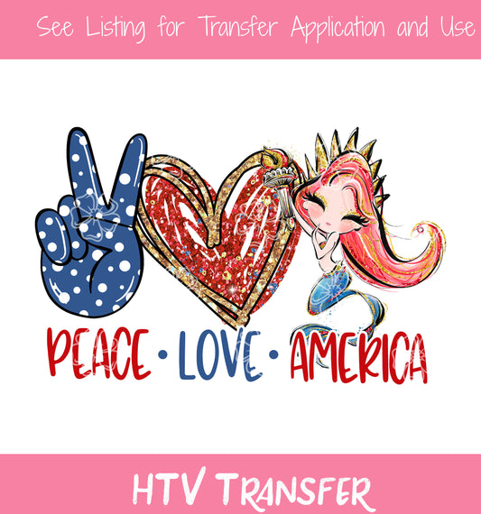 TR720 Peace Love America Mermaid HTV