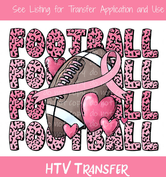 TR908 Football Pink Ribbon HTV