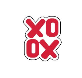 XOXO Badge Reel 2" Tall (NO HOLE) Acrylic